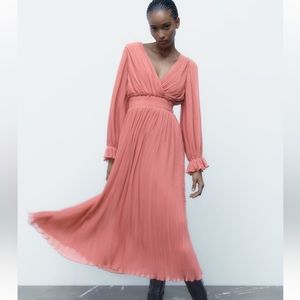 Zara midi pleated dress Clearance